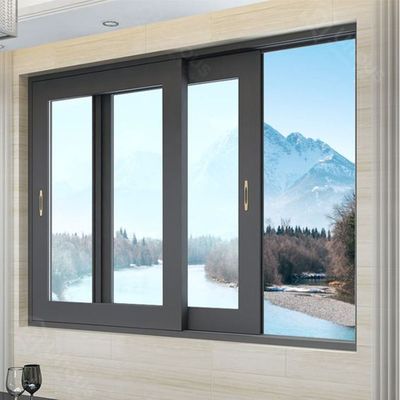 Kính đậm nhiệt vỡ nhôm trượt bão cửa sổ với lưới côn trùng