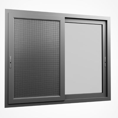 Double Glass Horizontal Soundproof Heatproof Thương mại nhôm cửa sổ trượt