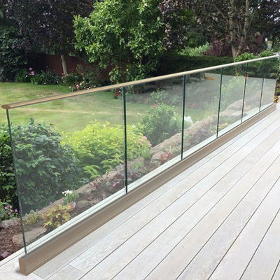 Customizable Aluminum U Channel Glass Railing with Tempered Glass and Powder Coated Finish