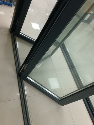 Cánh cửa gấp nhôm gọn gàng thiết kế hiện đại cửa gấp nhôm màu xám