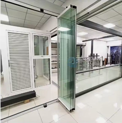 Cửa gấp nhôm ngoài trời không khung Cửa kính gấp đôi