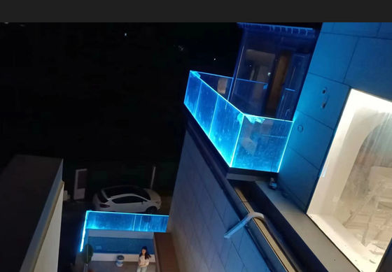 Dễ dàng lắp đặt Aluminium U Channel Glass Railing hiện đại với đèn LED