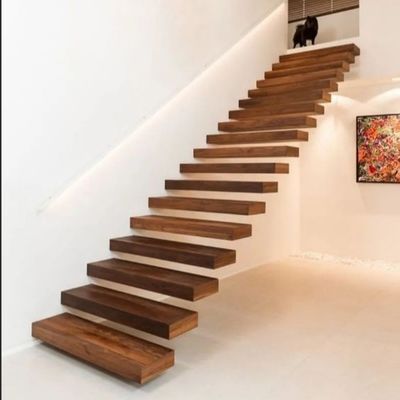 Thang kính nổi có thể tùy biến Thiết kế bền và phong cách với hàng rào thép không gỉ bằng satin / gương