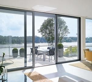Cửa trượt nhôm dân cư với phương pháp mở đẩy và kéo và kính nóng gấp đôi
