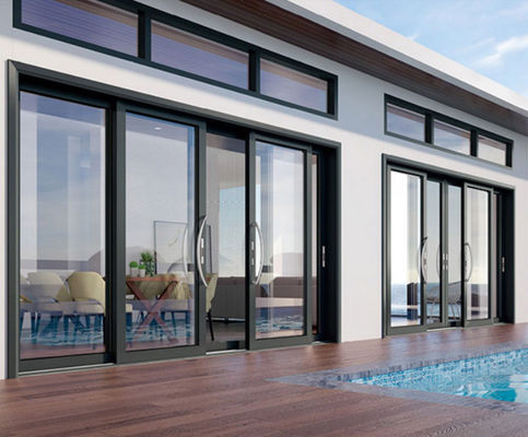 Cửa trượt nhôm căn hộ hoặc nhà ở với chức năng ngăn chặn khói dầu theo phong cách thiết kế hiện đại