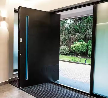 Cửa xoay nhôm bên trong bằng thép không gỉ với kính trong suốt và độ dày khung 1,8mm