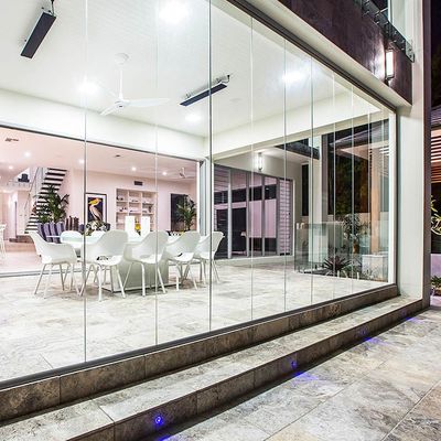 Không khung Bi gấp cửa kính đôi cửa kính kéo ra