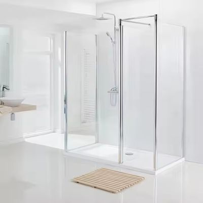 Vách ngăn phòng tắm nội thất nhôm tùy chỉnh với độ dày profile 1.4mm và kính mờ