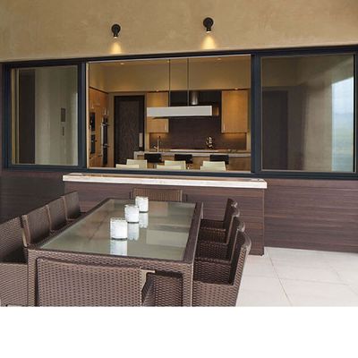 Double Glass Horizontal Soundproof Heatproof Thương mại nhôm cửa sổ trượt